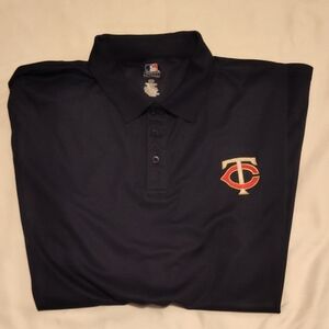MLB Black Polo Shirt with Embroidered Logo
